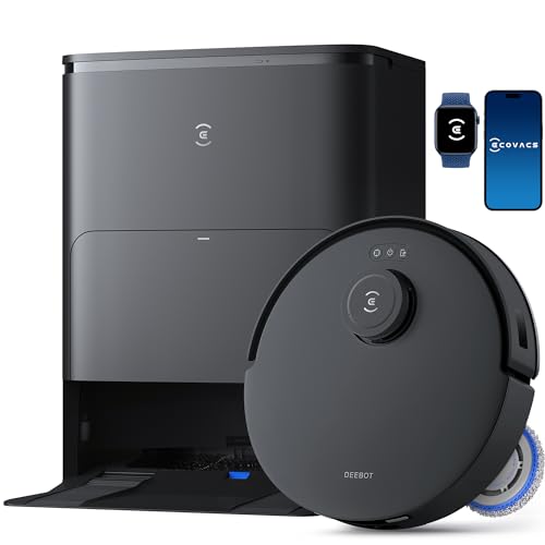 ECOVACS DEEBOT T30S Robot Vacuum and Mop, 11000Pa, ZeroTangle Technology, TruEdge Adaptive Edge Mopping, Hot Water Mop Washing, Self-Emptying, Self Refilling, Auto-Mop Lifting, Obstacle Avoidance -
