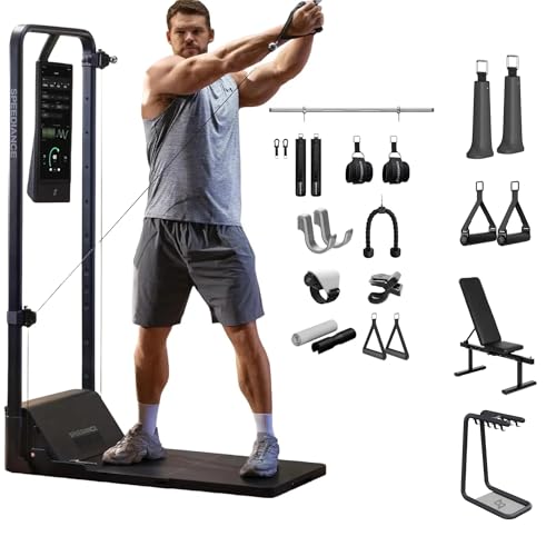 Speediance Gym Monster 2 Smart Home Gym & Adjustable Weight Bench & Gym Accessories Organizer & Smart PowerGrip & Skiing Handles Bundle -