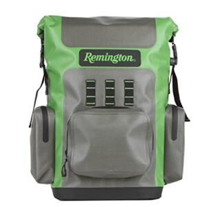 Remington Cooler Backpack, Puncture and Tear Resistant Soft Cooler, with Top Pockets and Comfortable Backpack Straps, in Green/Grey (42 Can) -