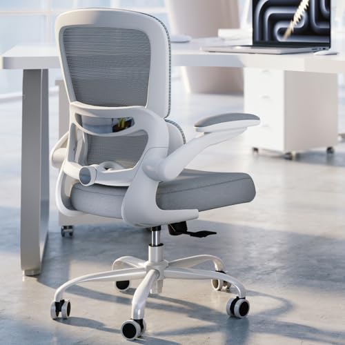TRALT Office Chair - Ergonomic Desk Chair with Adjustable Lumbar Support, Mesh Computer Chair, Executive Chairs for Home Office Comfortable Lumbar Support (White) -