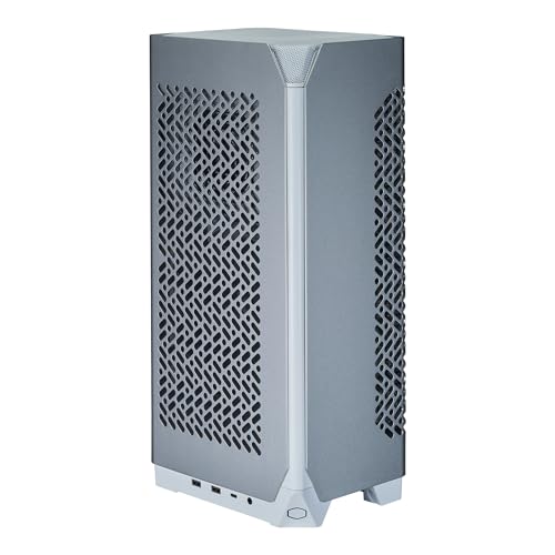 Cooler Master NCORE 100 Air White Mini-ITX PC Tower Case, Anodized Aluminum, 3 Slot Horizontal GPU Mount, Compatible RX 7900 XTX|RTX 4090, Compatible SFX PSU | Air Cooler Up to 70 mm, USB Type C -