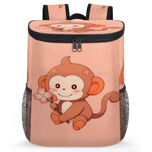 Obtravar Cartoon Monkey Cooler Backpack Insulated Backpack Cooler Waterproof Leak Proof Large Capacity Cooler Bag for Picnic Camping Work Beach -