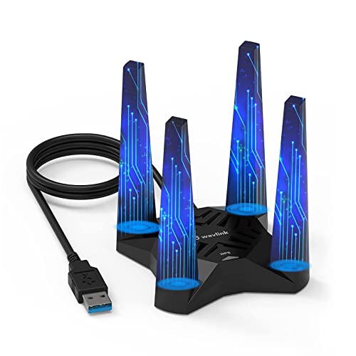 USB WiFi Adapter for Desktop PC, AC1900 WiFi Adapter Dual Band Wireless Network Adapter with 2.4GHz/5GHz High Gain Antennas, MU-MIMO, Supports Windows 11/10/8.1/8/7, XP, Mac OS 10.7-10.15 -