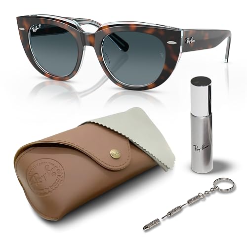 RAY-BAN RB2286 DOREEN Square Shape Sunglasses with Official Eyewear Care Kit Bundle -