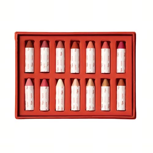 Axiology Multi Stick Crayons For Eyes, Lips, Cheeks Gift Set 14 Balmies - Creamy Buildable Lightweight Moisturizing Blush Face Sticks Contour & Highlighter All Day Wear Face Makeup (Super Fan Pack) -