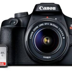 Canon EOS Rebel T100 DSLR Camera with EF-S 18-55mm f/3.5-5.6 III Lens, 18MP APS-C CMOS Sensor, Built-in Wi-Fi, Optical Viewfinder, Impressive Images & Full HD Videos, Includes 32GB SD Card -