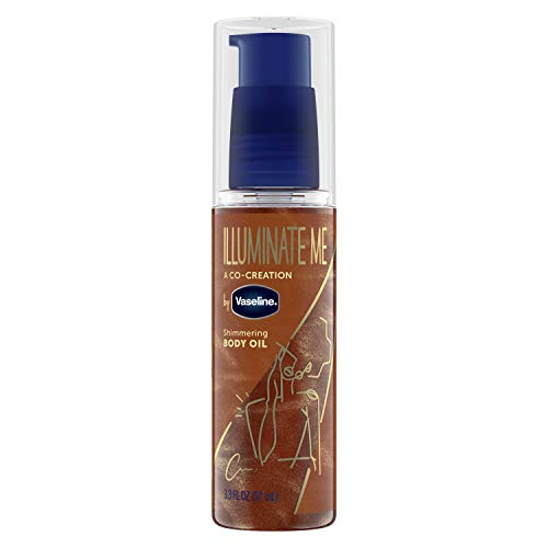 Vaseline Illuminate Me Shimmering Body Oil Created for Melanin Rich Skin, Illuminates Skin with Finishing Touch of Shimmer for Glowing Skin 3.3 oz -