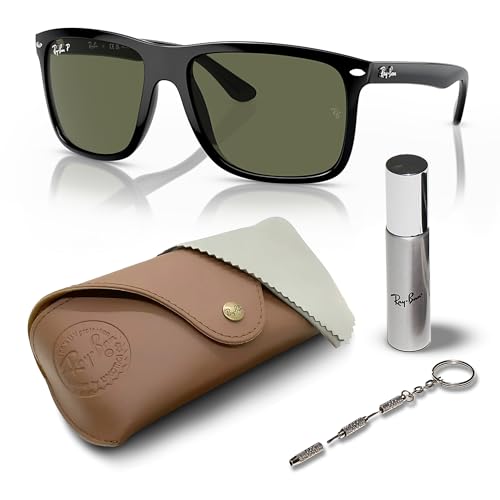 RAY-BAN RB4547F BOYFRIEND TWO Square Shape Sunglasses with Official Eyewear Care Kit Bundle -