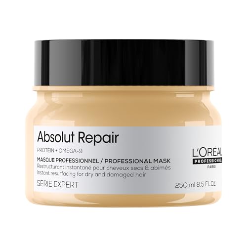 L'Oréal Professionnel Paris Absolut Repair Hair Mask - Protein Treatment For Deep Nourishment, Hydrates, Repairs Damage & Adds Shine For Dry & Damaged Hair -
