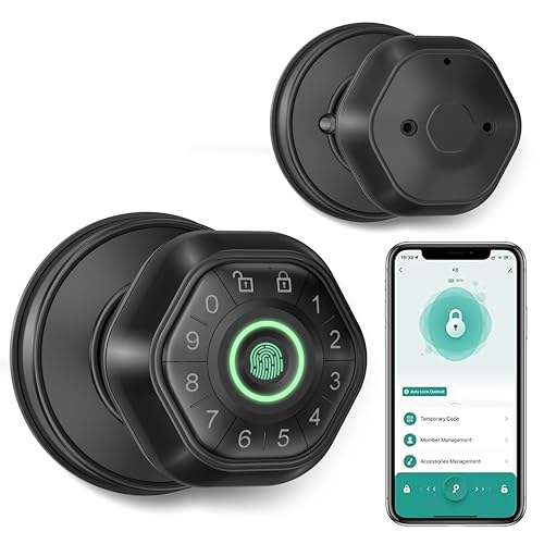 Fingerprint Door Lock- Smart Door knob,biometric Door Lock，with passcode keypad keyless Entry Door Handle，for Bedroom Home Hotel Office Apartment Smart Door Lock -