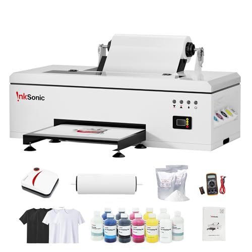 RocRow InkSonic R1390 A3 DTF Printer, 13' Width DTF Transfer Machine, Custom Garment Printing, Multi-Material Compatible, Direct to Film, White Ink Circulation System & Auto Clean, C13 -