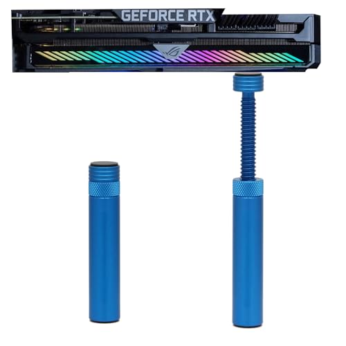 Aivalas GPU Support Bracket, Graphics Video Card Brace with Height Adjustable, Anti Sag Holder for Universal Graphics Card Sag, GPU Stand with Magnet and Rubber Pad, Blue -