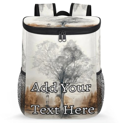Obtravar Skull Under A Tree Custom Cooler Backpack Personalized Insulated Backpack Cooler Waterproof Leak Proof Large Capacity Cooler Bag -