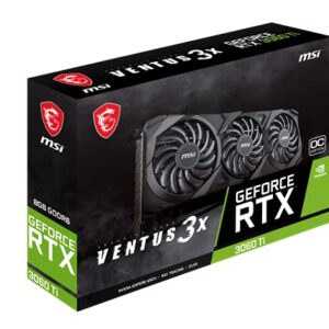 MSI Gaming GeForce RTX 3060 Ti LHR 8GB GDRR6 256-Bit HDMI/DP Torx Fan 3 Ampere Architecture Graphics Card (RTX 3060 Ti Ventus 3X 8G OC LHR) -