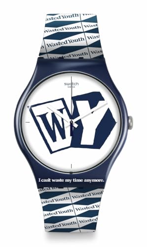 Swatch Casual Watch Unisex Blue Bio-sourced Quartz Wasted Youth by VERDY -