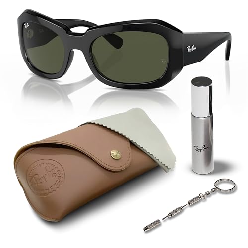 RAY-BAN RB2212 Pillow Shape Sunglasses with Official Eyewear Care Kit Bundle -