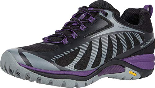 Merrell womens Siren Edge 3 Waterproof Hiking Shoe, Black/Acai, 9 Wide US -