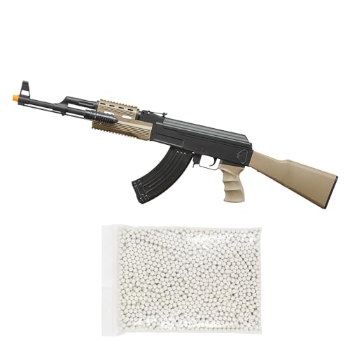 Durable 390 FPS Lightweight Airsoft Tactical AK47 Spring Rifle with 1000 Rounds 6mm BBS -