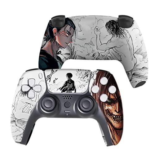 Attackk on Tittan Custom PS-5 Controller Wireless compatible with Play-Station 5 Console by BCB Controllers | Proudly Customized in USA with Permanent HYDRO-DIP Printing (NOT JUST A SKIN) (MODDED). -