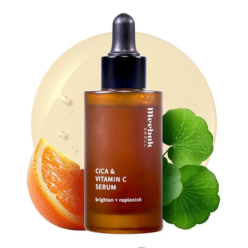 Meebak Korean Vitamin C Serum | Brightening Dark Spot Remover | Soothing Anti Aging & Skin Brightening w/Centella Asiatica, Panthenol, & Adenosine -