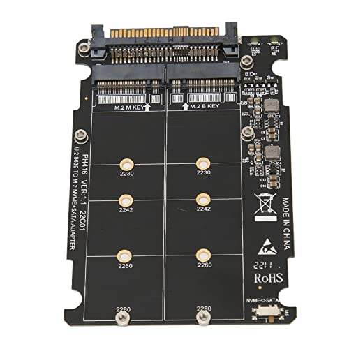 Vikye U.2 NVMe to Combo NGFF M.2PCIe SSD Adapter, 40Gbps Transfer Speed, B/M Key and NVMe Compatible, Precise Structure Design, Higher Stability -