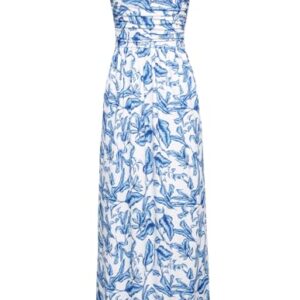 GRACE KARIN Women's 2024 Summer Bohemian Floral Printed Strapless Beach Party Long Maxi Dress -