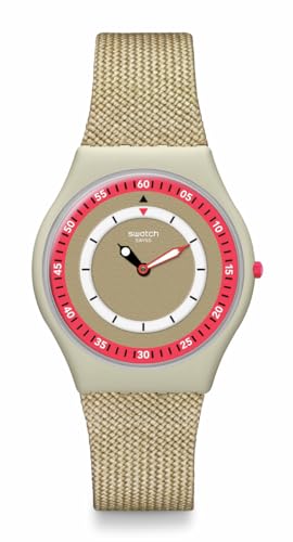 Swatch Unisex Casual Watch Beige Bioceramic Quartz Coral Dunes -