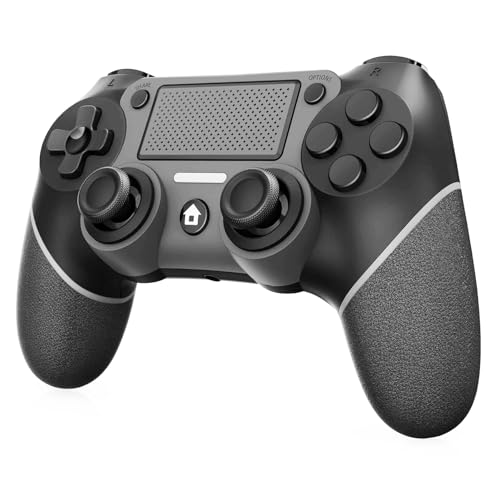 Wireless Controller For PS4, Black ps4 controller with Dual Vibration/ 6-Axis Motion Sensor/Audio Jack/Touch Pad/Share Button, Recharge Controller For PC, P-4 Accessories Perfect Adaptive Full Version 4/4 Pro/Slim. -