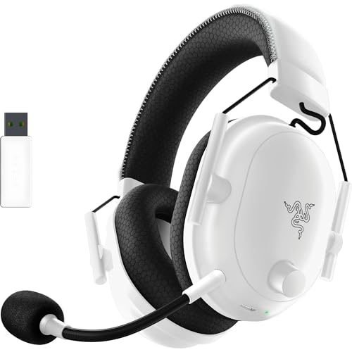 Razer BlackShark V2 Pro Wireless Gaming Headset 2023 Edition: Detachable Mic - Pro-Tuned FPS Profiles - 50mm Drivers - Noise-Isolating Earcups w/Ultra-Soft Memory Foam - 70 Hr Battery Life - White -