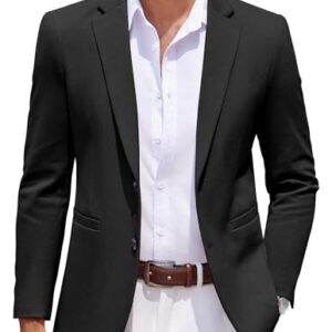 COOFANDY Mens Dress Sport Coats Casual Stylish Suit Jacket Blazer Big and Tall Black -