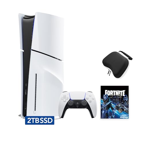 PlayStation 5 Slim Upgraded 2TB Disc Edition Fortnite Cobalt Star Bundle and Controller Case - White, Slim PS5 2TB PCIe SSD Gaming Console [video game] [video game] [video game] [video game] [video game] [video game] [video game] [video game] [video game] -