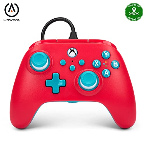 PowerA Nano Enhanced Wired Controller for Xbox Series X|S - Red Sky, Portable, Compact, Gamepad, Wired Video Game Controller, Gaming Controller, Works with Xbox One and Windows 10/11 -