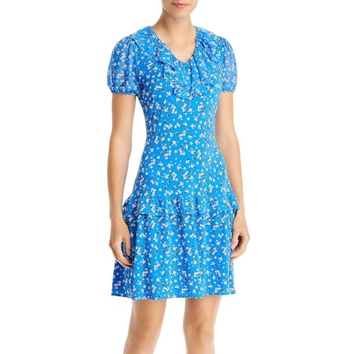 KARL LAGERFELD PARIS Women's Tierd Flow Summer Dress, SPR SNC BL MLT, 10 -