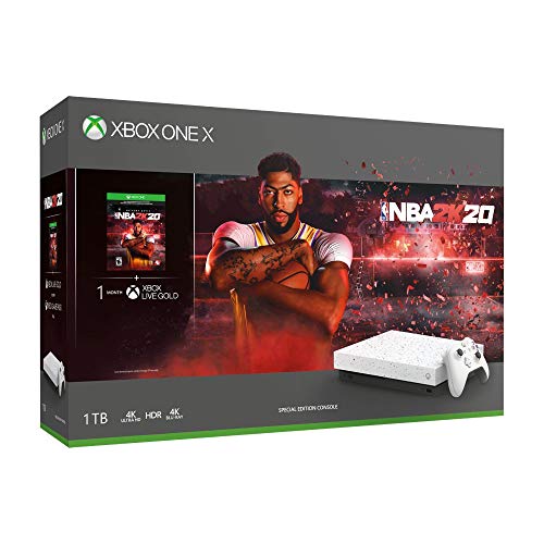 Microsoft Xbox One X 1TB SSD Enhanced NBA 2K20 Hyperspace Limited Edition White Night Sky Console, NBA 2K20 Full Game, 1 Month Xbox Live Gold and Game Pass Bundle -