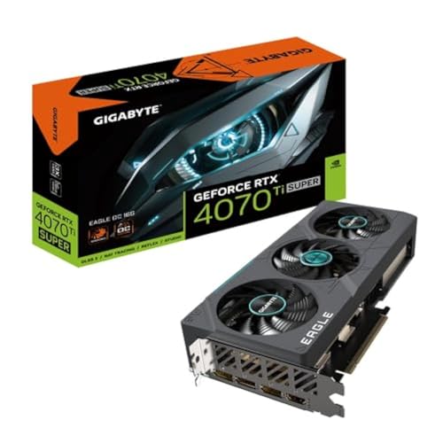 GIGABYTE GeForce RTX 4070 Ti Super Eagle OC 16G Graphics Card, 3X WINDFORCE Fans, 16GB 256-bit GDDR6X, GV-N407TSEAGLE OC-16GD Video Card -