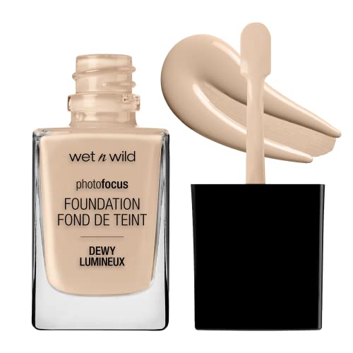 wet n wild Photo Focus Dewy Liquid Foundation Makeup, Shell Ivory ('Packaging may vary) -