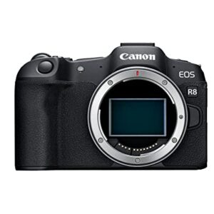 Canon EOS R8 Mirrorless Camera (Body Only), Full-Frame Hybrid Camera, 24.2 Megapixel CMOS Image Sensor, 4K Video, Content Creator Camera, Black -