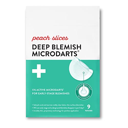 Peach Slices | Deep Blemish Microdarts | Acne Patch | Early Stage & Deep Pimples | Salicylic Acid | Tea Tree Oil | Niacinamide | Cica | Hyaluronic Acid | 9 Patches -