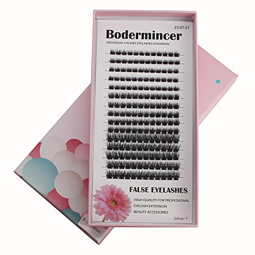 Bodermincer Large Tray 180pcs D Curl Professional Makeup Wide Cluster Individual Cluster EyeLashes Grafting Fake False Eyelashes (8-10-14mm Mixed) -