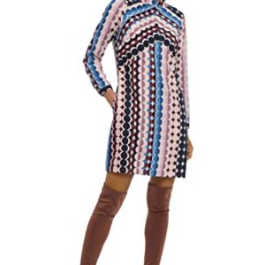 Donna Morgan Women's Long Sleeve Sheath Dress with Back Cutout, Cream/Pink Orchid, 2 -