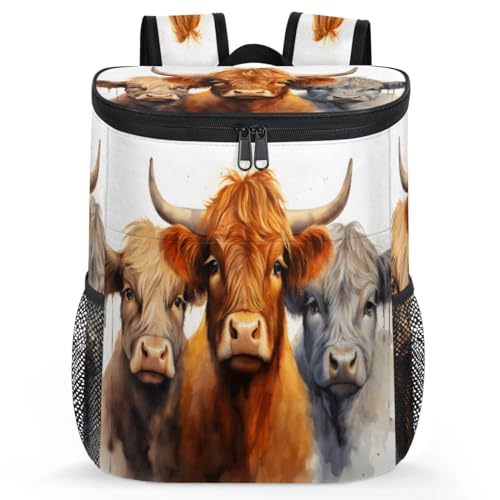 Obtravar Cattles Cooler Backpack Insulated Backpack Cooler Waterproof Leak Proof Large Capacity Cooler Bag for Picnic Camping Work Beach -