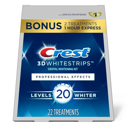 Crest 3D Whitestrips Professional Effects, Whitestrip 3D White, Teeth Whitening Strip Kit, 44 Strips (22 Count Pack), Crest Teeth Whitening Strips, Teeth Whitening Kit -