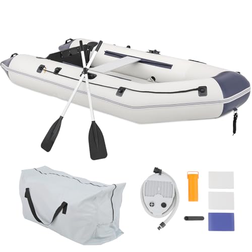 MADOG 1-4 Person Inflatable Boat(Oars Included), Inflatable Raft for Water Sports, Quick Inflation & Deflation, 790lb Weight Capacity -