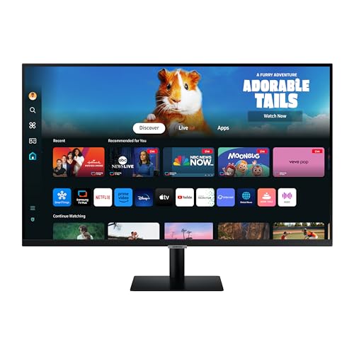 SAMSUNG 32-Inch M5 (M50D) Series FHD Smart Monitor with Streaming TV, Speakers, HDR10, Gaming Hub, Multiple Ports, Workout Tracker, Vision Accessibility Tools, LS32DM500ENXGO, 2024 -