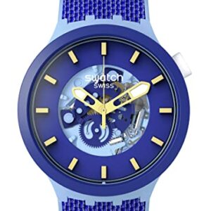 Swatch New Gent BIOSOURCED Bouncing Blue Quartz Watch -