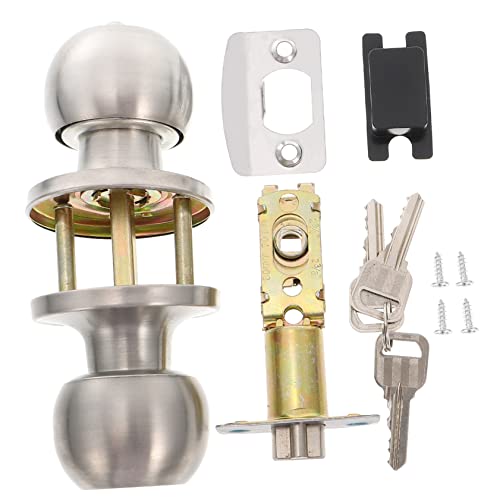 Vaguelly 1Set Door Knob with Durable Interior Exterior Doorknob for Bedrooms Corrosion Design Secure Accessory for Home and Rentals -