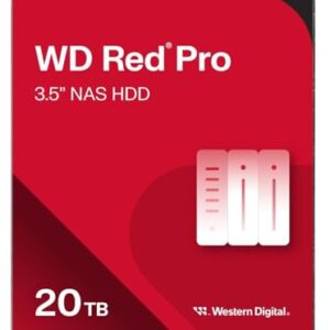 Western Digital 20TB WD Red Pro NAS Internal Hard Drive HDD - 7200 RPM, SATA 6 Gb/s, CMR, 512 MB Cache, 3.5" - WD202KFGX -
