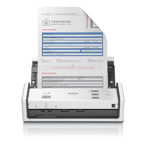 Brother ADS-1300 Compact Desktop Scanner | Scan Speeds of Up to 30ppm | Single Pass Double-Sided Scanning -