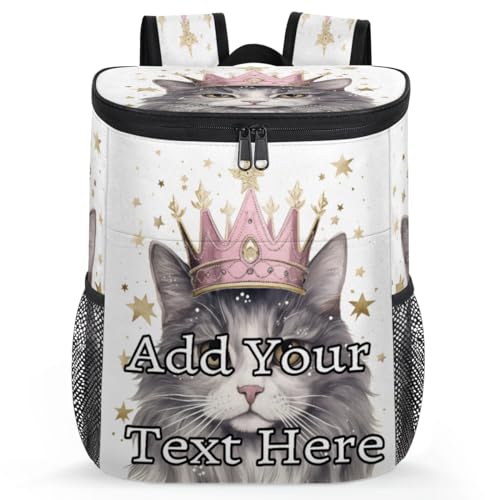 Obtravar Cute Cat Design Custom Cooler Backpack Personalized Insulated Backpack Cooler Waterproof Leak Proof Large Capacity Cooler Bag -