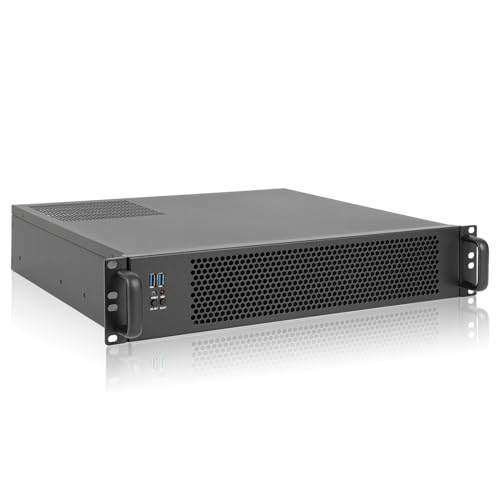 RackChoice MicroATX/Mini-ITX 2U Rackmount Server Chassis max 7x3.5 Bay / USB3.0 with 2.0 Adapter Support ATX PSU Either top or Side Cooling Depth 15.7" Black -